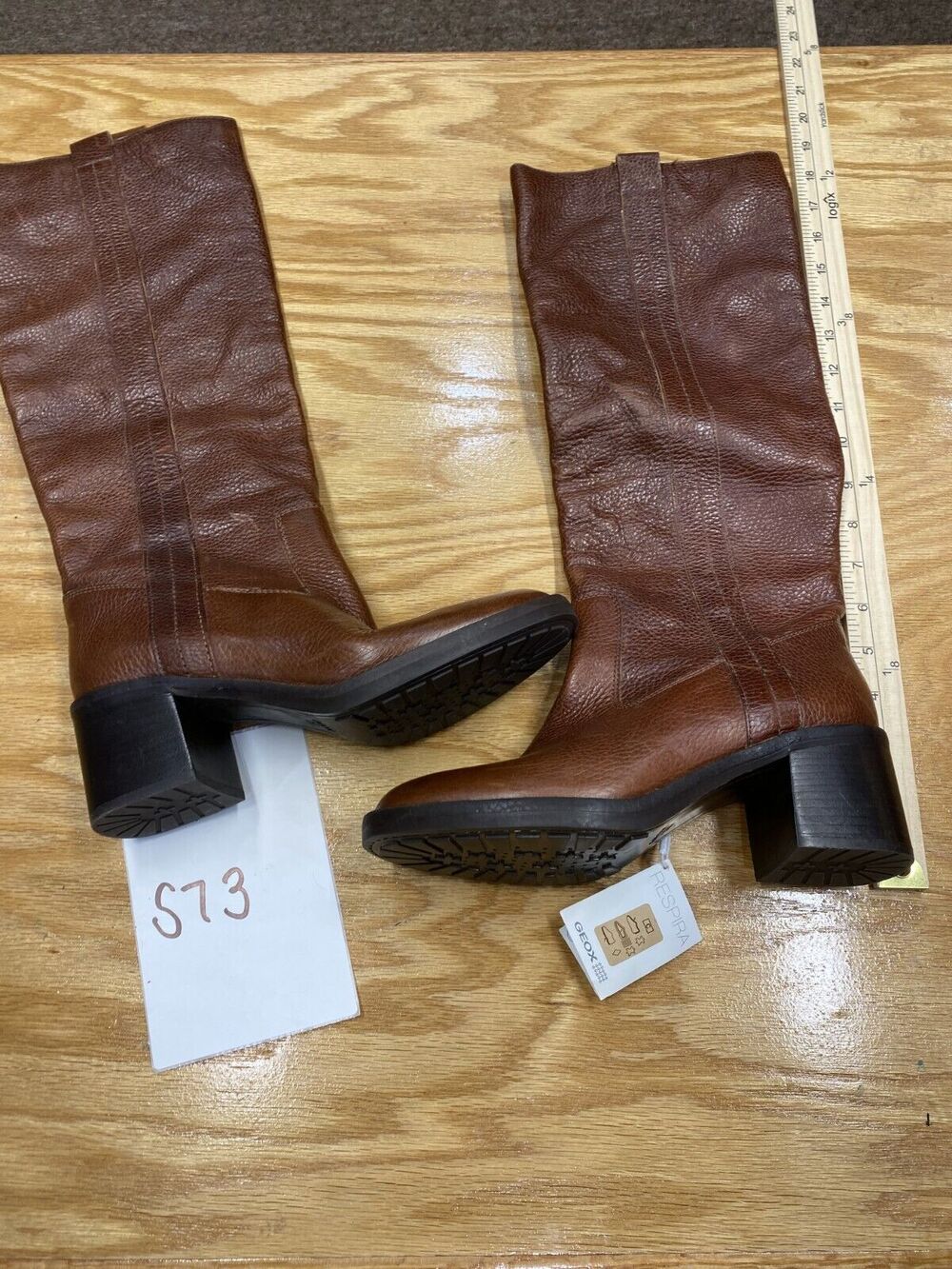 Geox Damen D Giulila F Stiefel Riding Boots Women's 7 Brown Leather Knee High